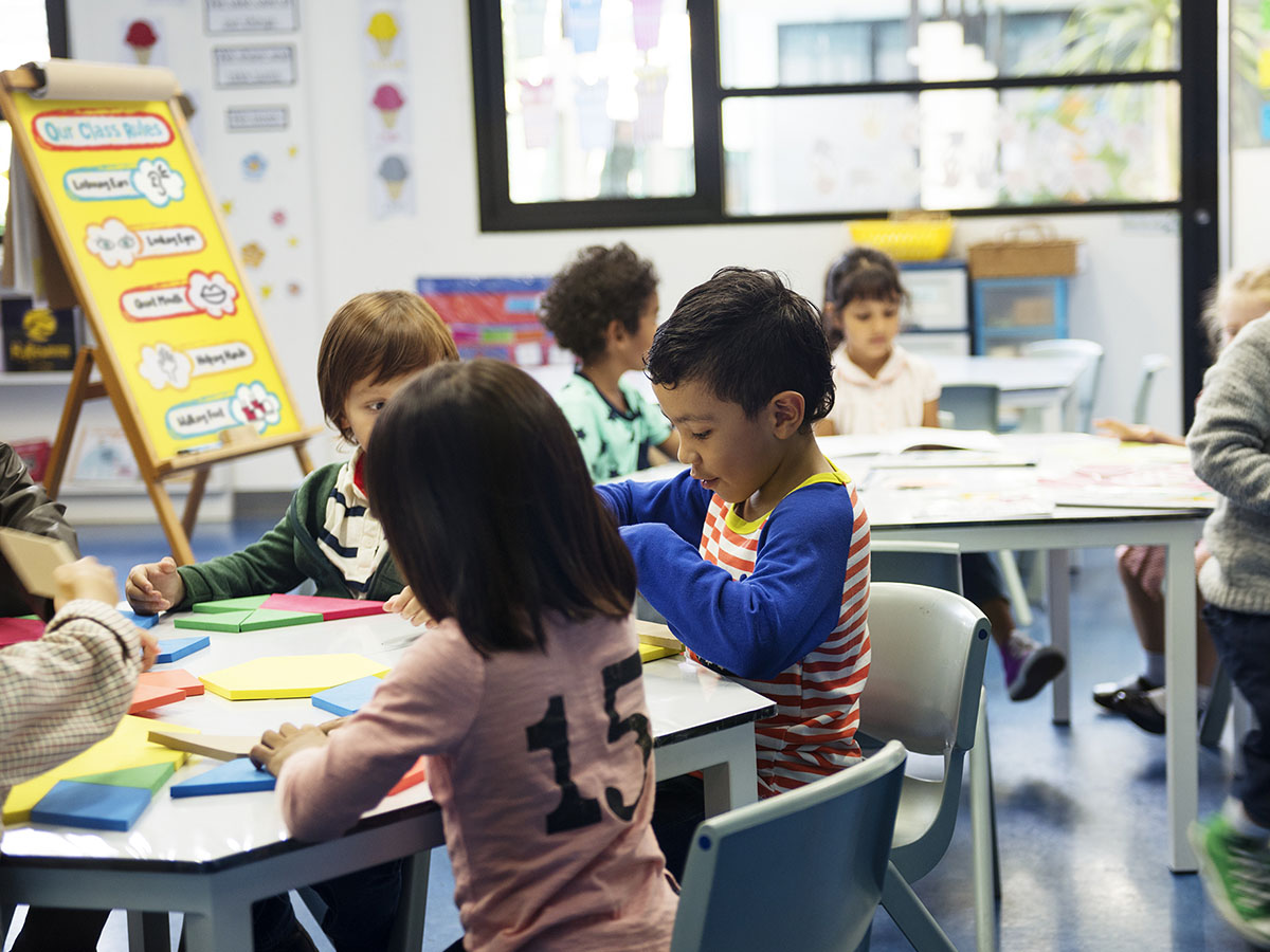 An image of children doing fun activities while learning