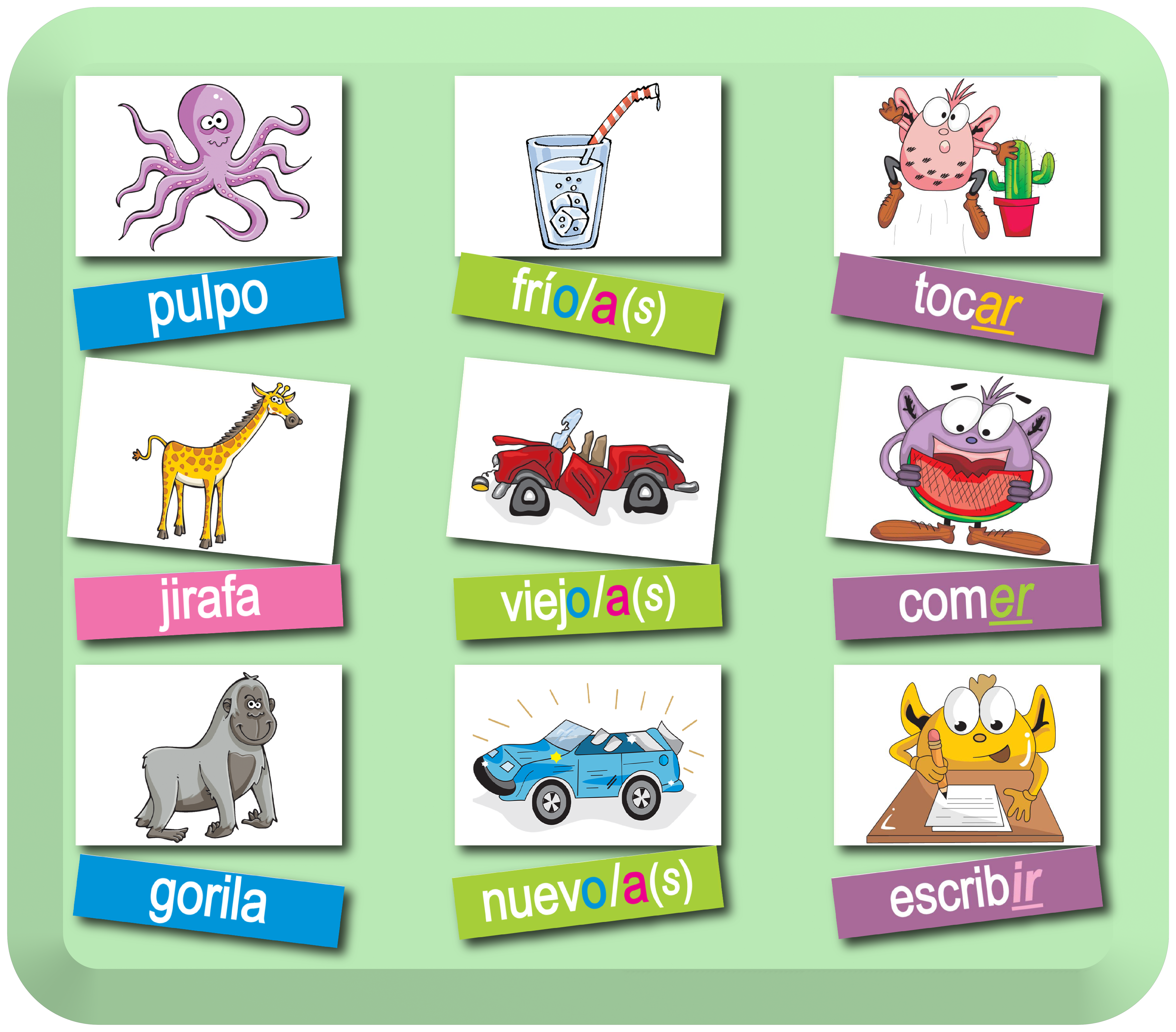 Lg. Picture Word Cards button